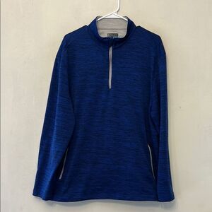 PGA Tour Blue Black Quarter zip long sleeve Pullover Size XL EUC